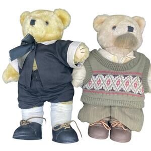 2 Vtg 1990 Tender Heart Treasures Bear Plush Male golfer